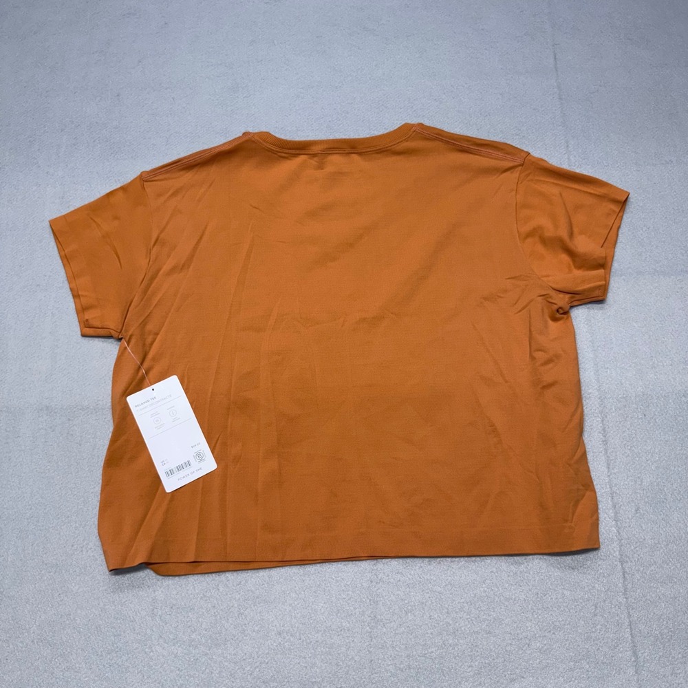 NWT Athleta Relaxed Tee Womens Medium Orange Short Sleeve Wicking Crop NEW - Picture 8 of 12